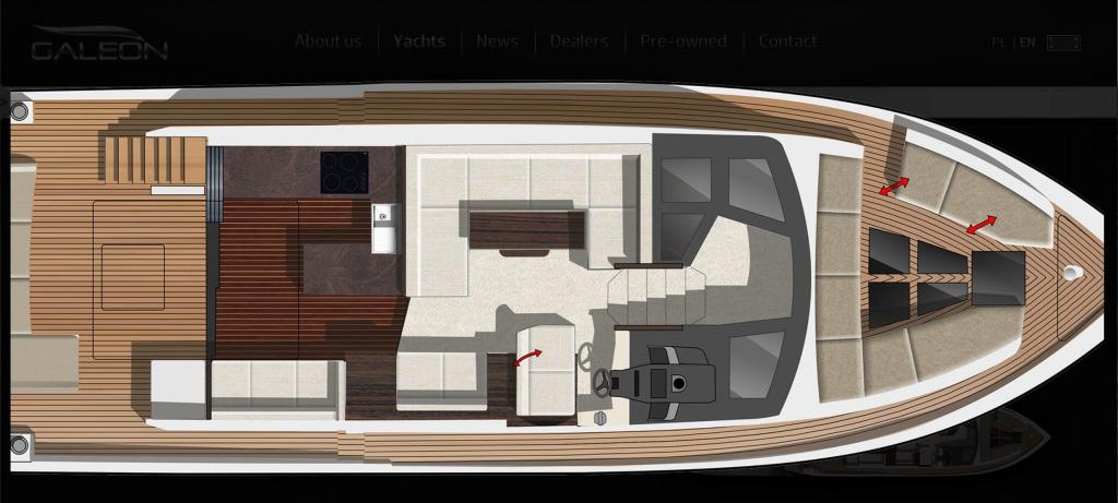 mise en page Galeon 510 Skydeck