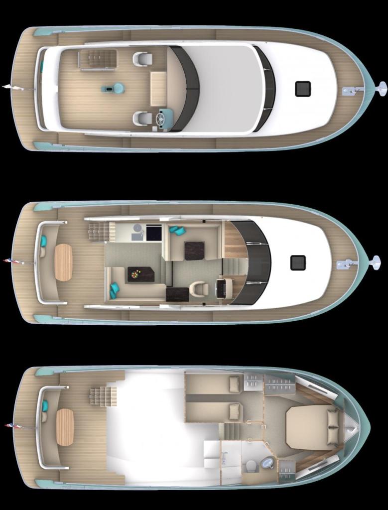 mise en page Boarncruiser 43 Traveller Sedan Flydeck
