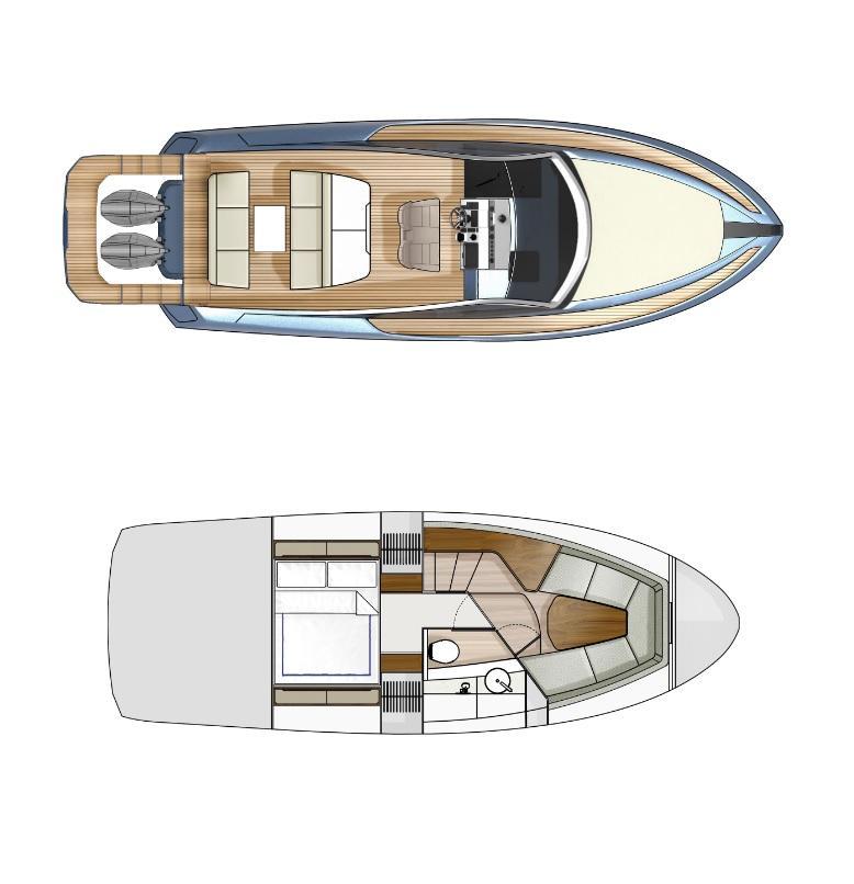 mise en page Fairline 33 Outboard