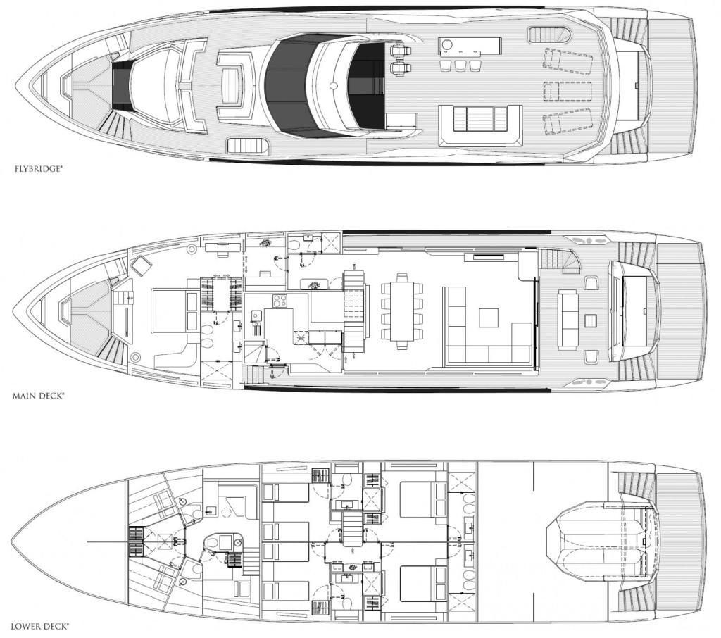 Layout Sunseeker Yacht 100