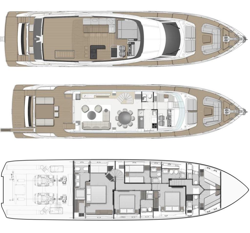 Technical data Ferretti 860 PROJECT New Boat