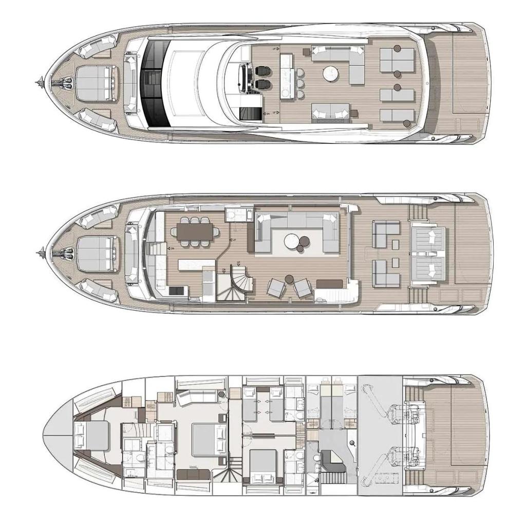 Layout Sunseeker 90 Ocean Enclosed