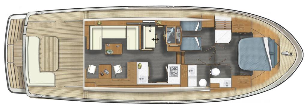 Layout Linssen 45 SL Sedan motor yacht