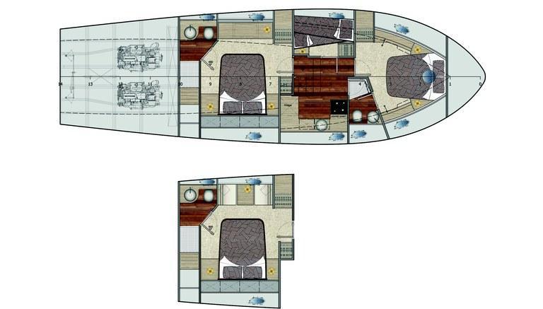 Layout Austin Parker 48 Sundeck/Sportfly