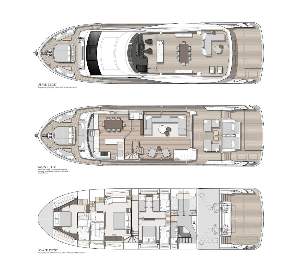 Layout Sunseeker Ocean 182