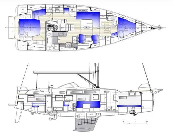 mise en page Hallberg-Rassy 40C