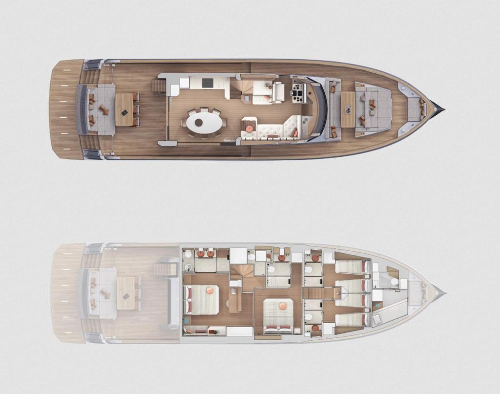 mise en page Pardo Yachts E72