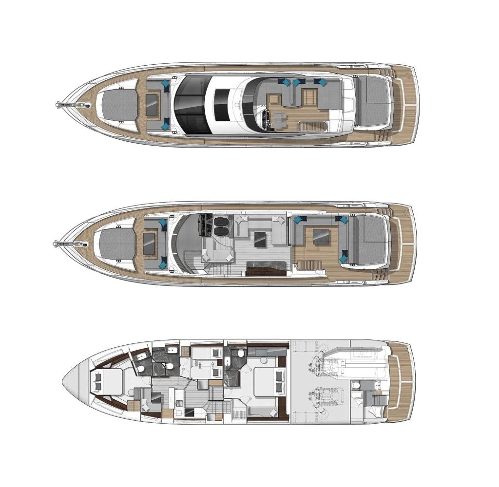 Layout Sunseeker 74 Sport Yacht XPS