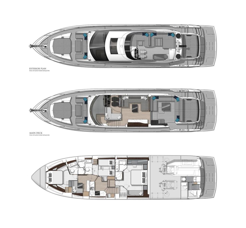 Layout Sunseeker 75 Sport Yacht