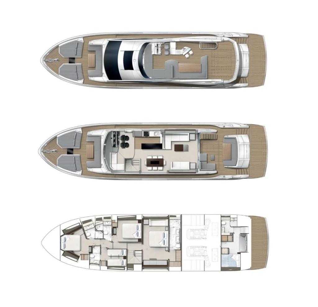Layout Sunseeker 76 Yacht