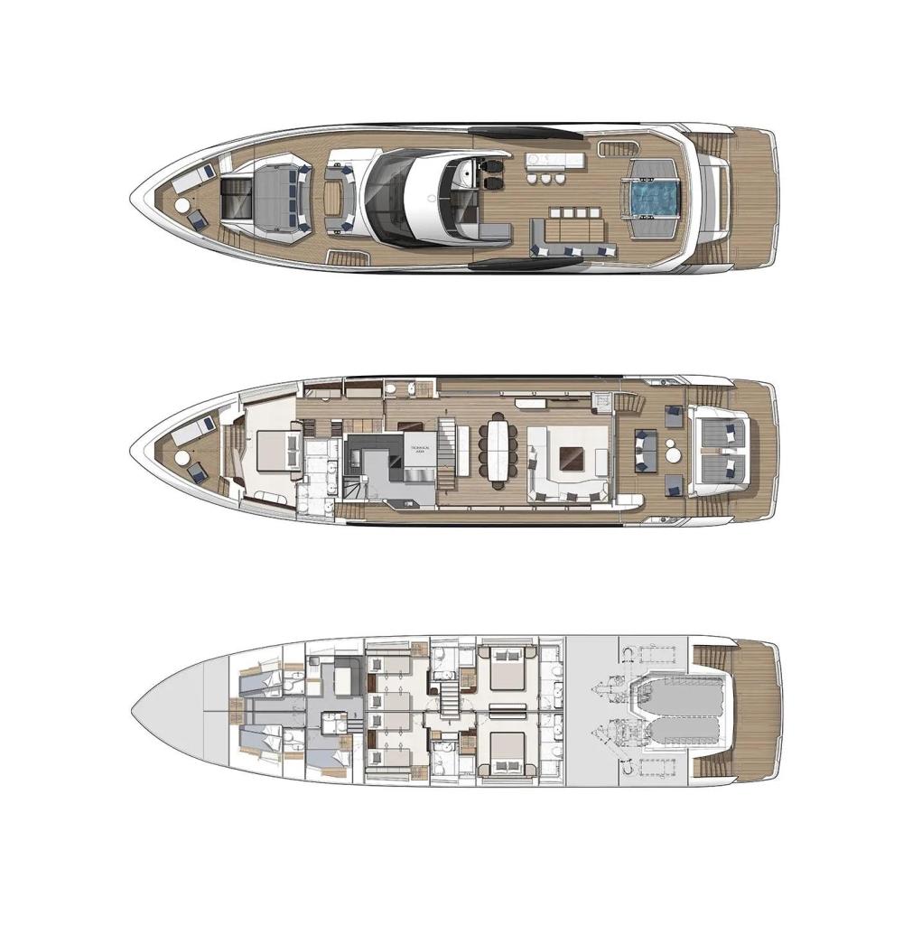 Layout Sunseeker 100 Yacht