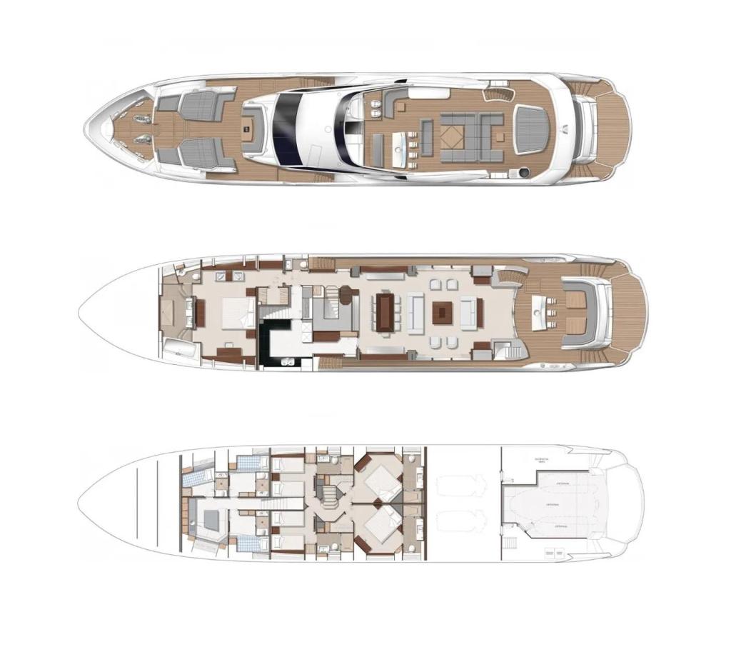 Layout Sunseeker 116 Yacht