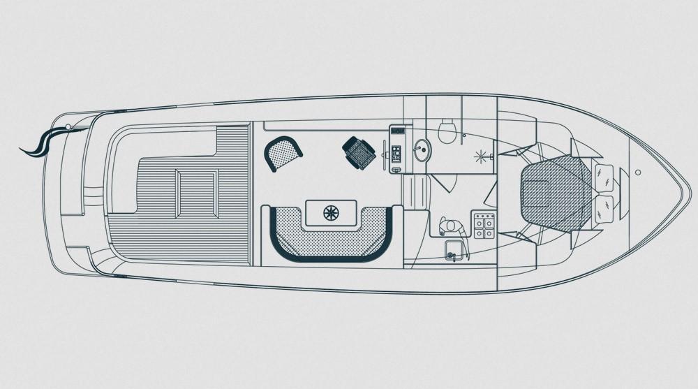 Rozložen&iacute; Pikmeerkruiser 44’ Open Cockpit