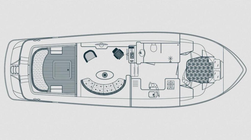 Layout Pikmeerkruiser 48’ Open Cockpit