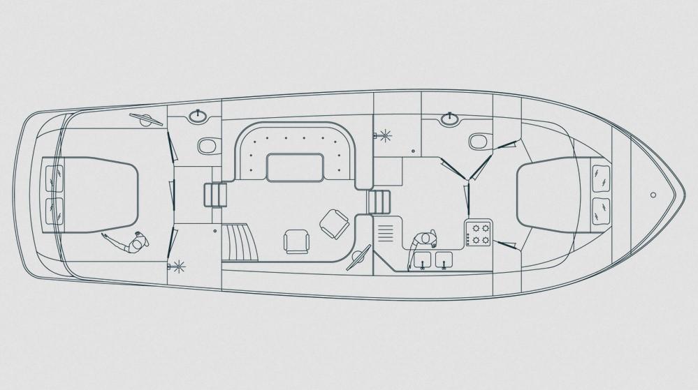 Layout Pikmeerkruiser 50’ AFT Cabin