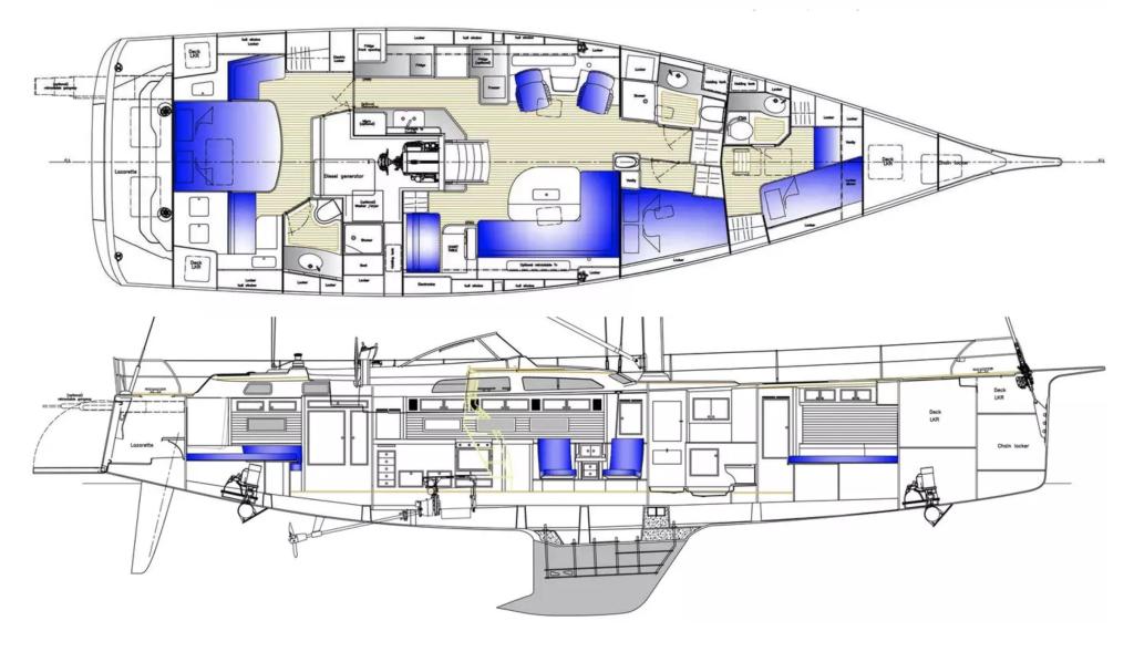 Layout Hallberg-Rassy 57