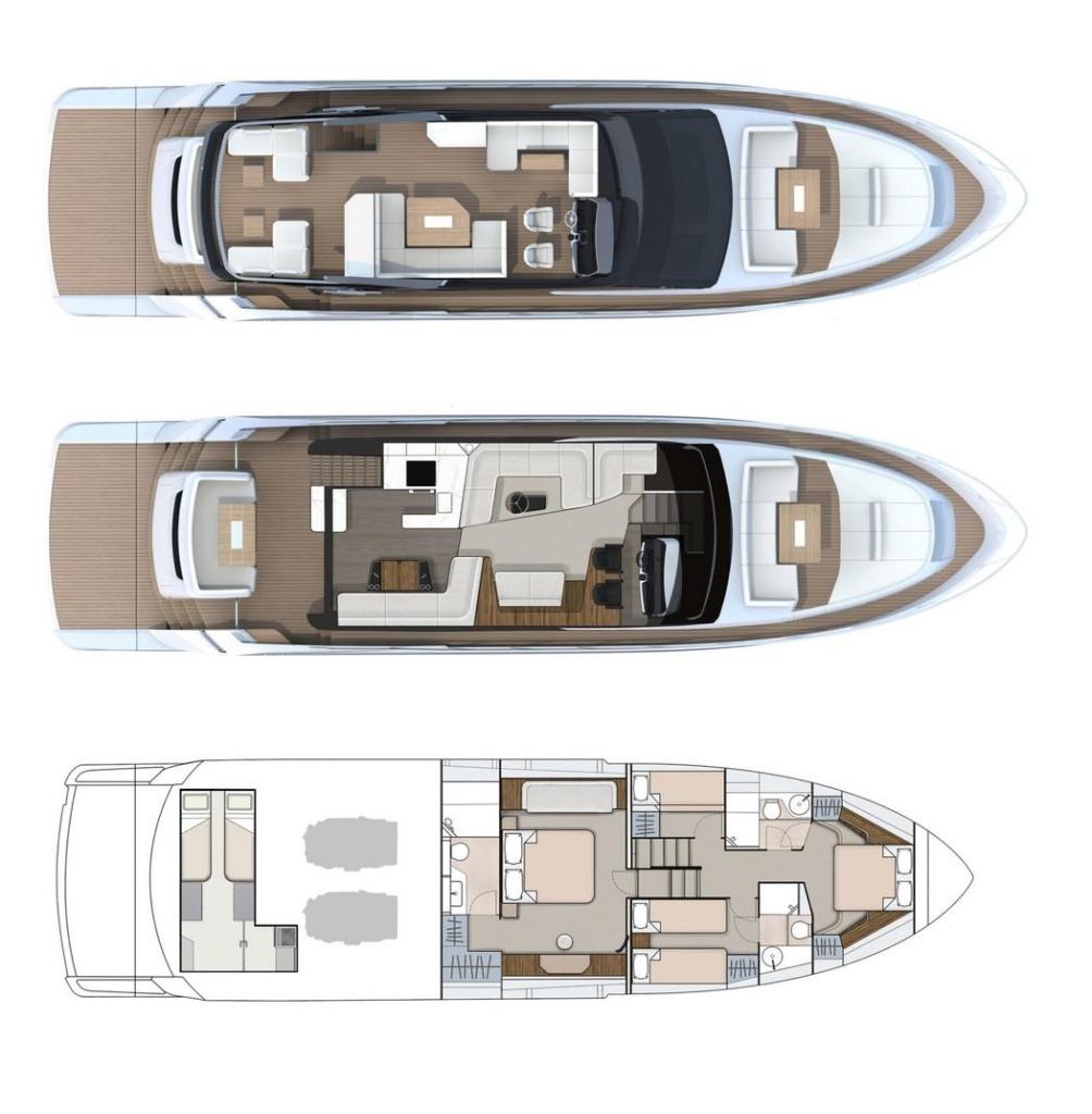 Layout Fairline Squadron 68